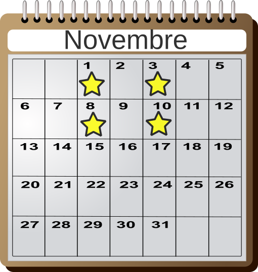 Planning du mois de novembre pour le défi lancement