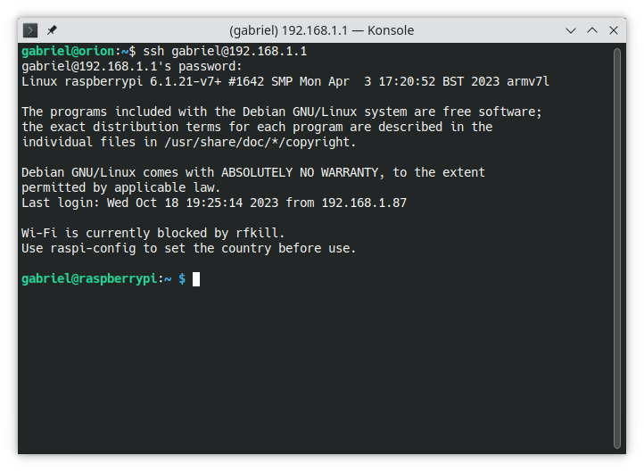 Fenêtre de connexion en ssh où nous allons mettre nos principales commandes du défi