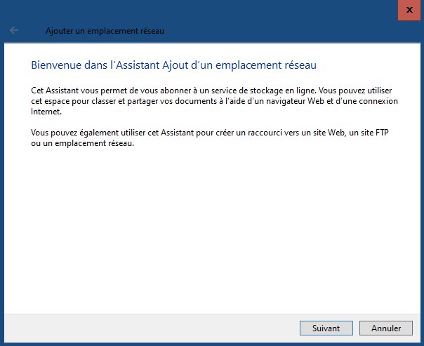 Accueil de l'assistant de connexion réseau 