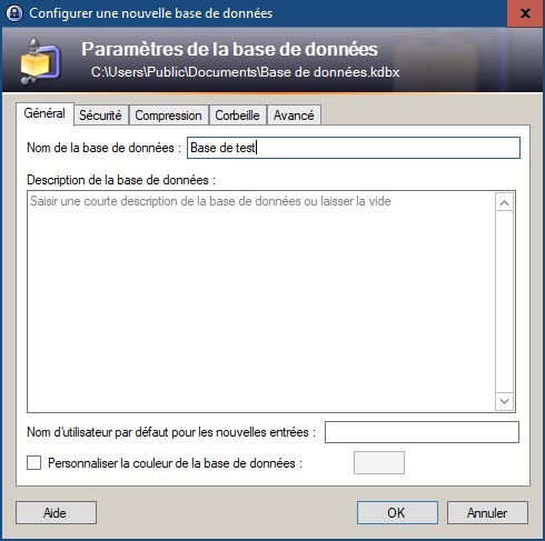 Personnalisation de la base de données des clés