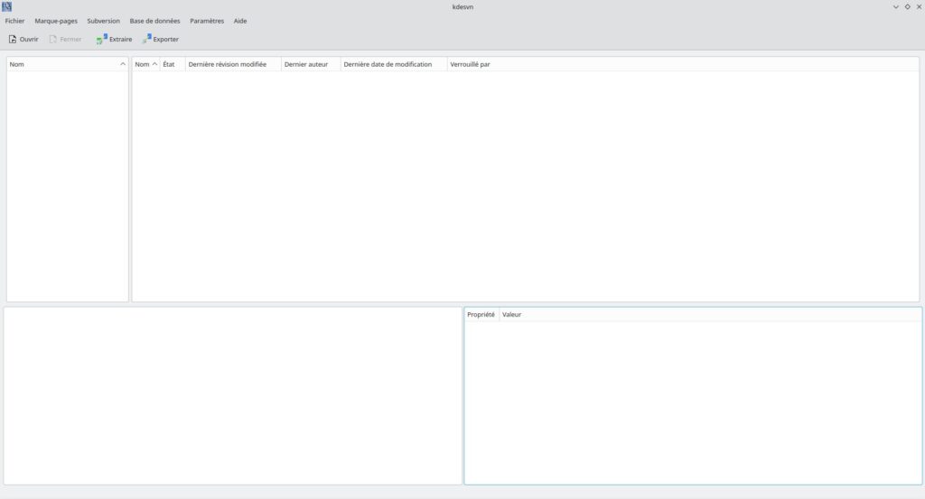 Interface vide de KDEsvn