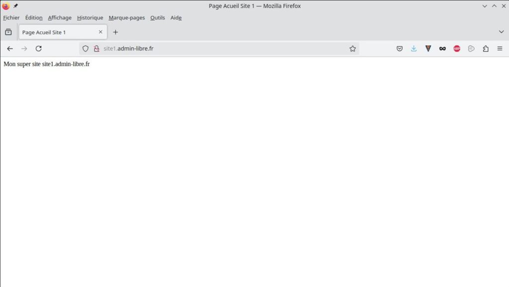Site1 accessible en http